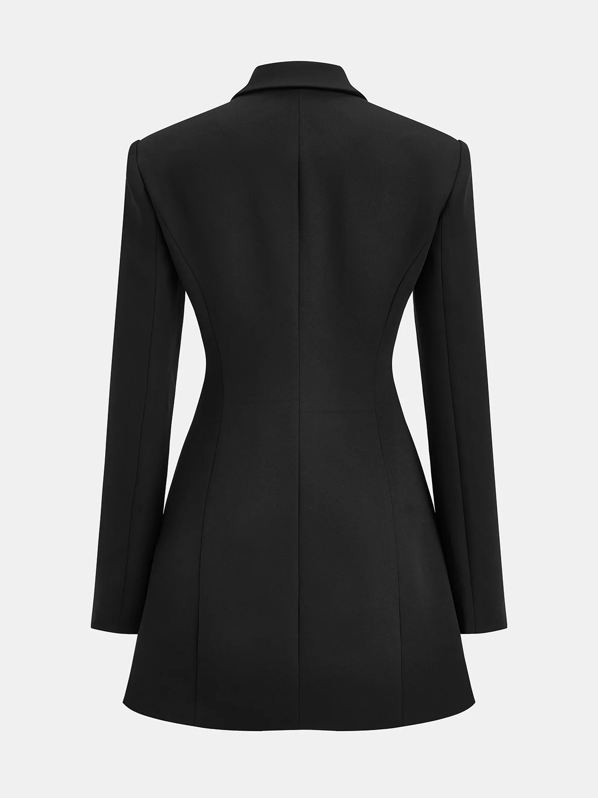 Buttoned Collared Tailored Blazer Dress - Wholesalesil