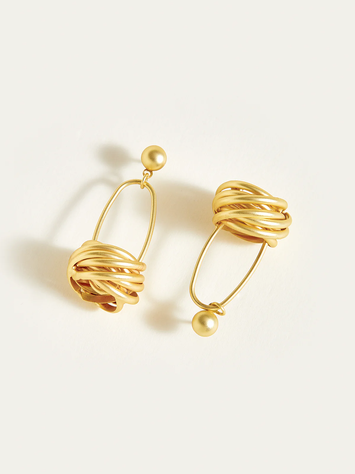 Golden Basket Drop Earrings - Wholesalesil