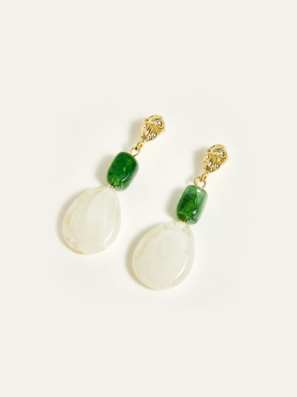 Irregular Resin Bead Drop Earrings - Wholesalesil
