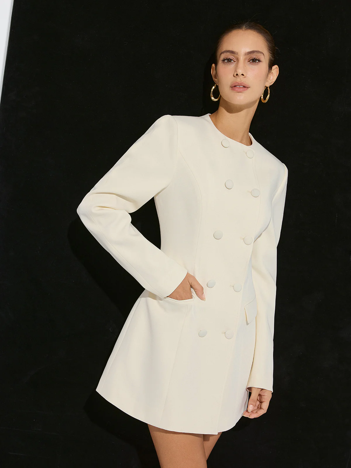 Double-Breasted Mini Blazer Dress - Wholesalesil