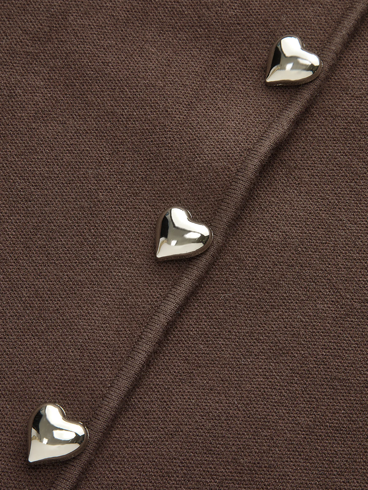 Leg-Of-Mutton Sleeve Heart-Button Wool Blend Cardigan - Wholesalesil