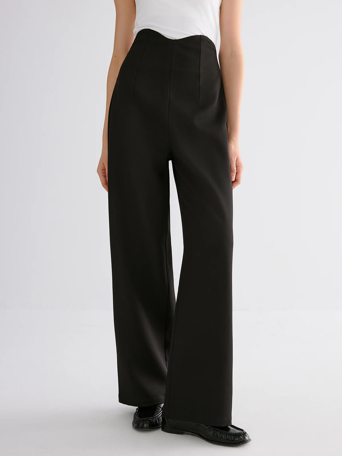 High-Waisted Wide-Leg Pants - Wholesalesil