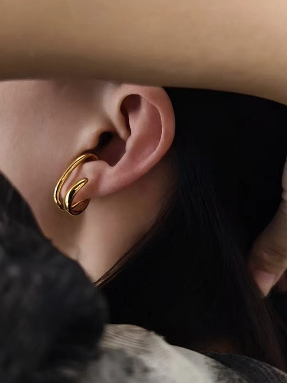 1pc Double-Hoop Ear Clip - Wholesalesil