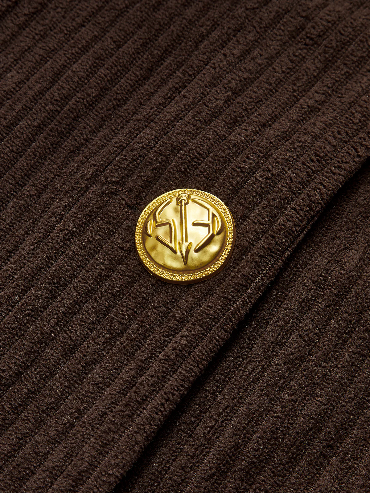 Corduroy Metal Button Cropped Jacket - Wholesalesil