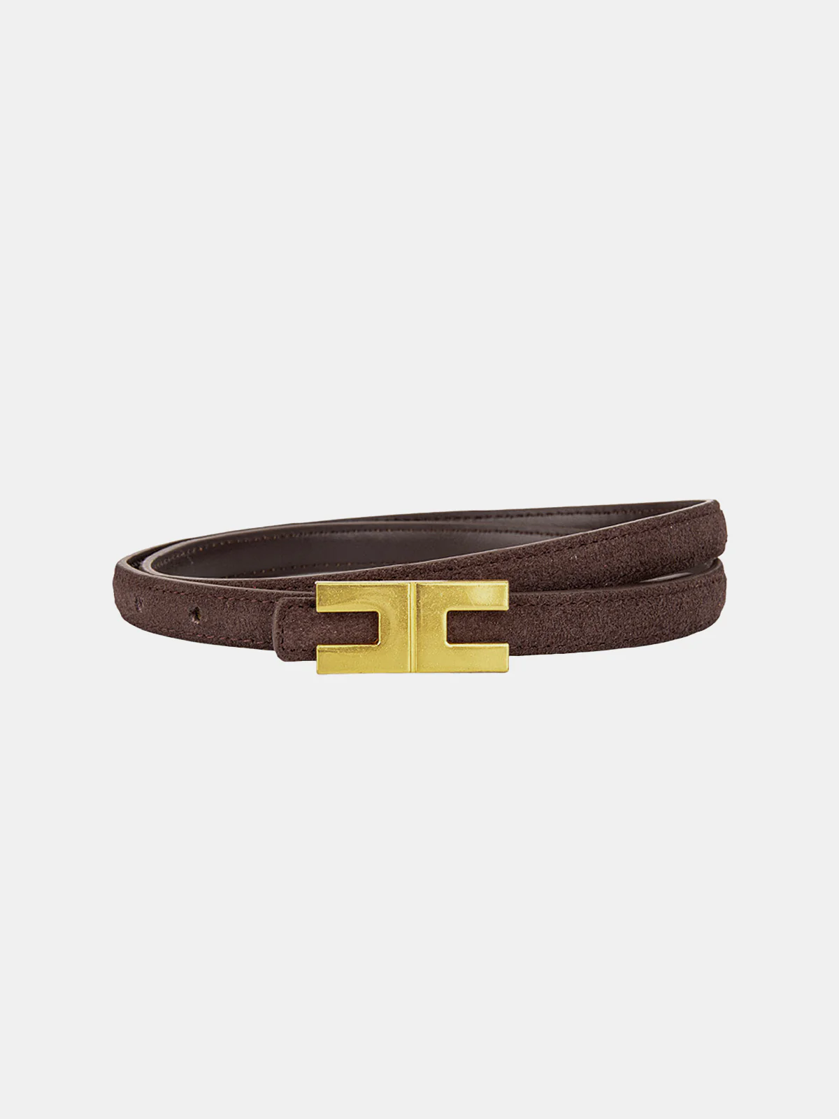 Geometric Buckle Faux Suede Belt - Wholesalesil