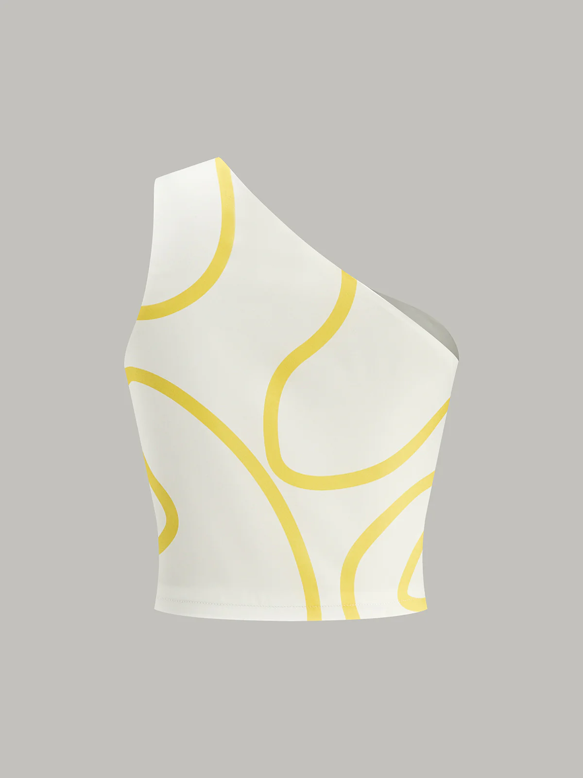 One-Shoulder Abstract Print Crop Top and Tiered Maxi Skirt Set - Wholesalesil