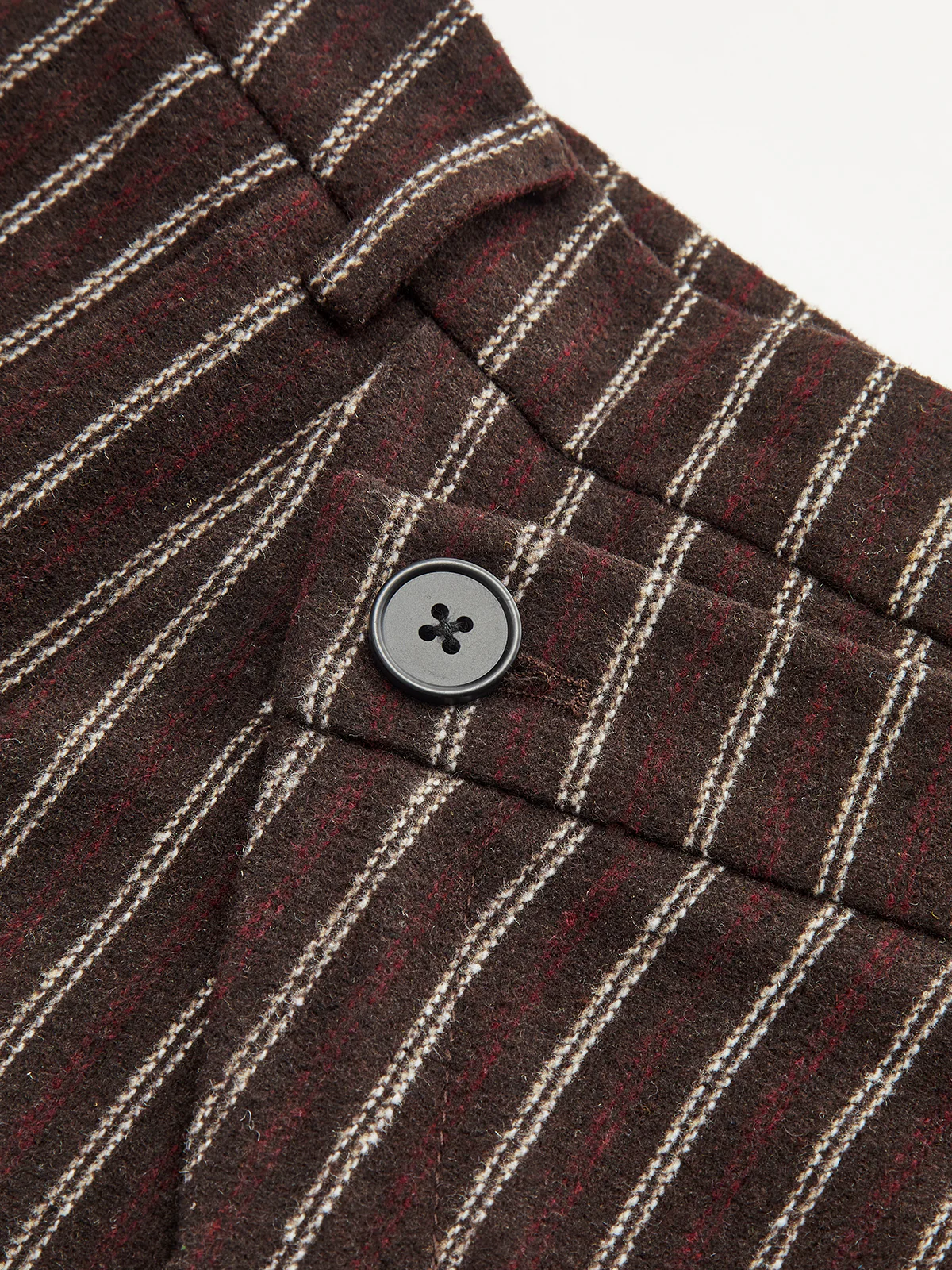 Asymmetric Placket Tweed Pinstripe Wide-Leg Pants - Wholesalesil