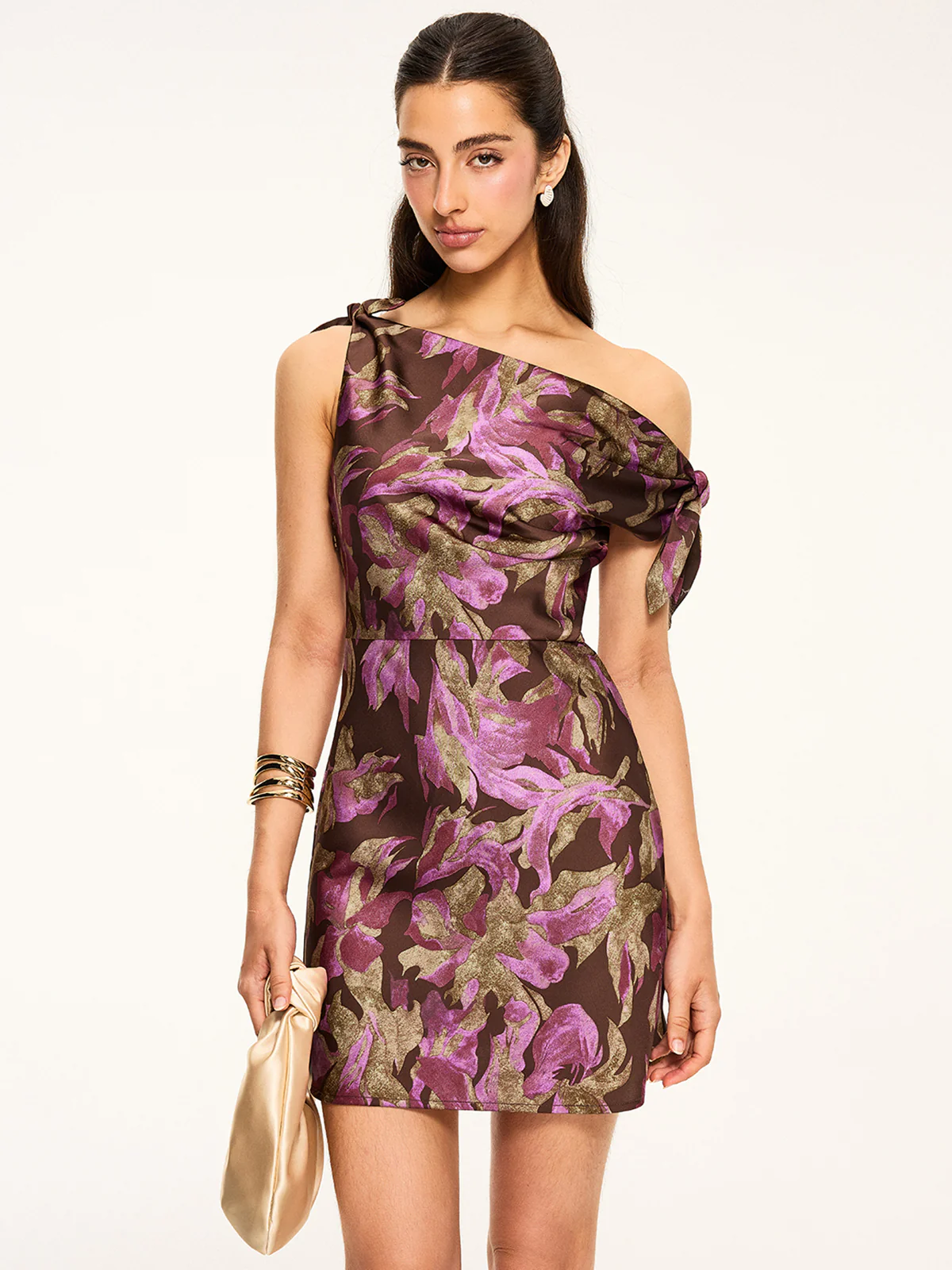 Floral Print Off-Shoulder Mini Dress - Wholesalesil