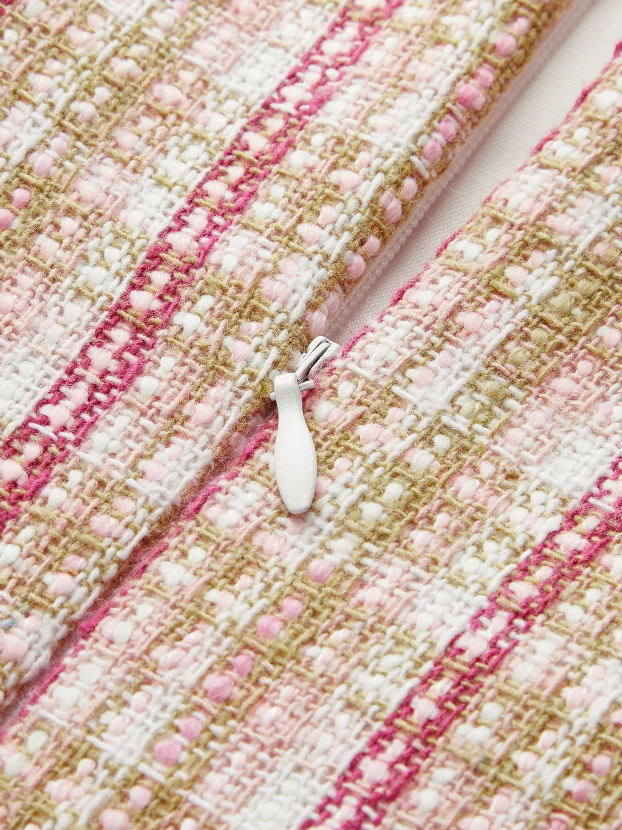 Bow Neckline Tweed Paneled Mini Dress - Wholesalesil