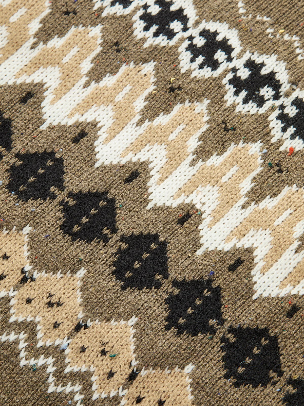 Wool Blend Fair Isle Pattern Sweater - Wholesalesil