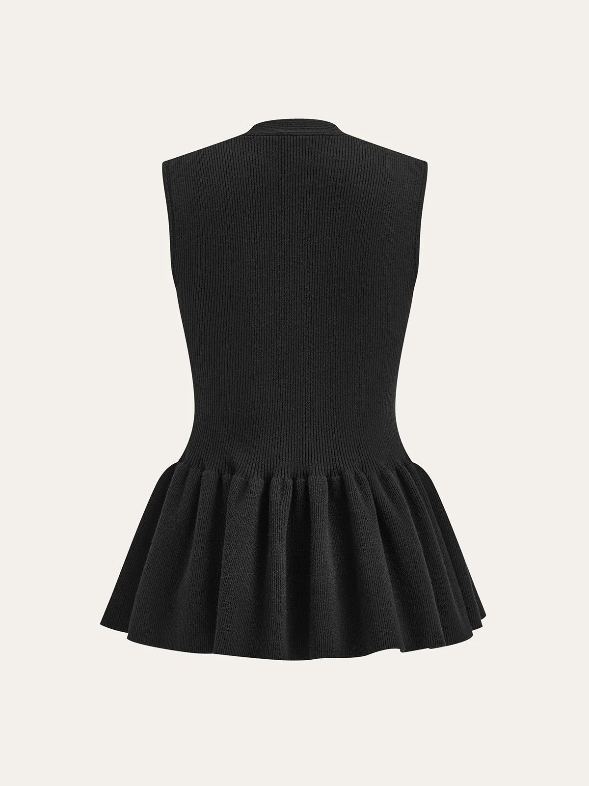 Metal Detail Knit Peplum Cardigan - Wholesalesil