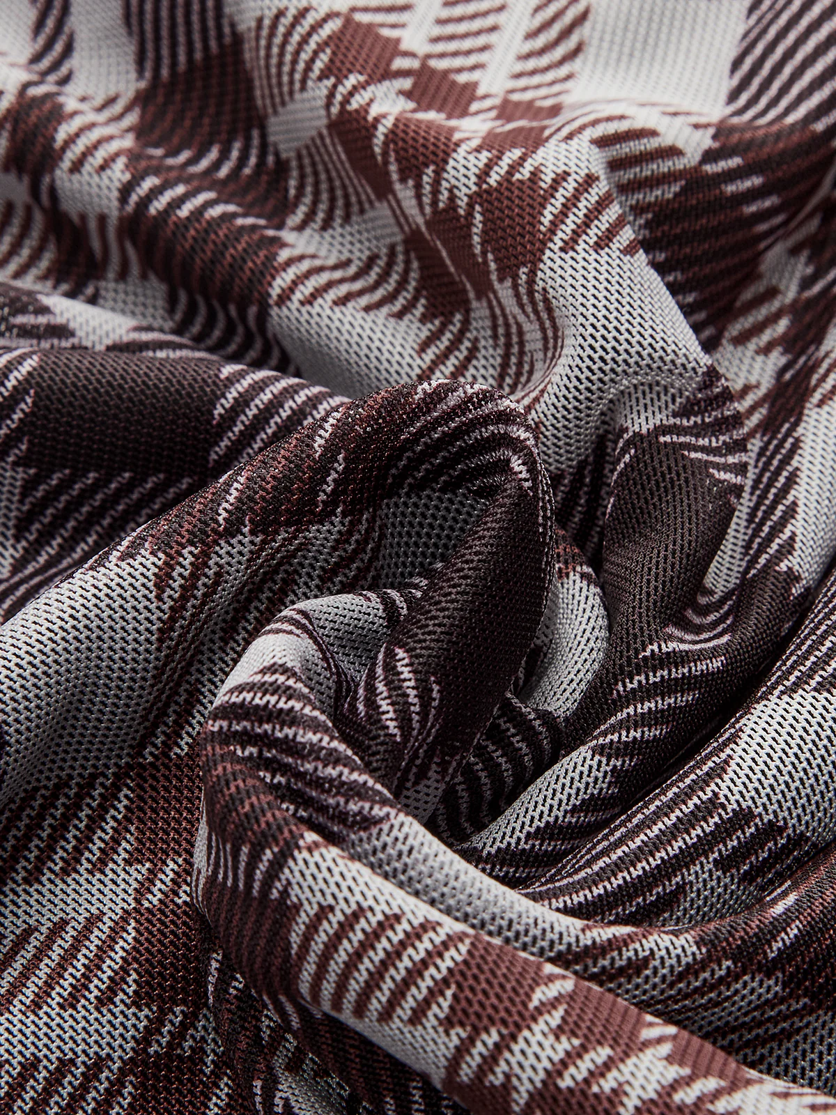 Plaid Mesh Long Sleeve Maxi Dress - Wholesalesil