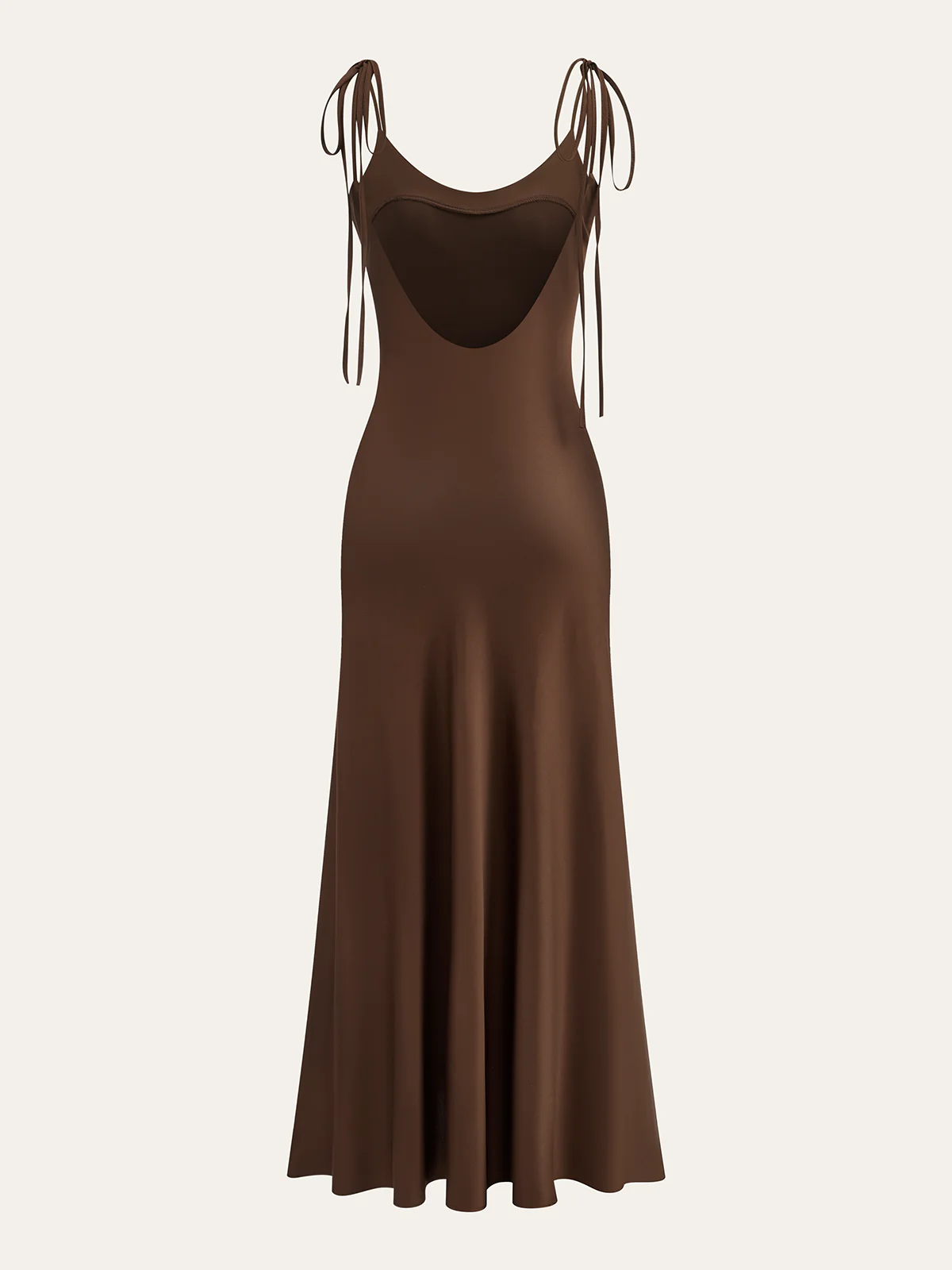 Satin Strappy Maxi Dress with Bow-Tied Back - Wholesalesil