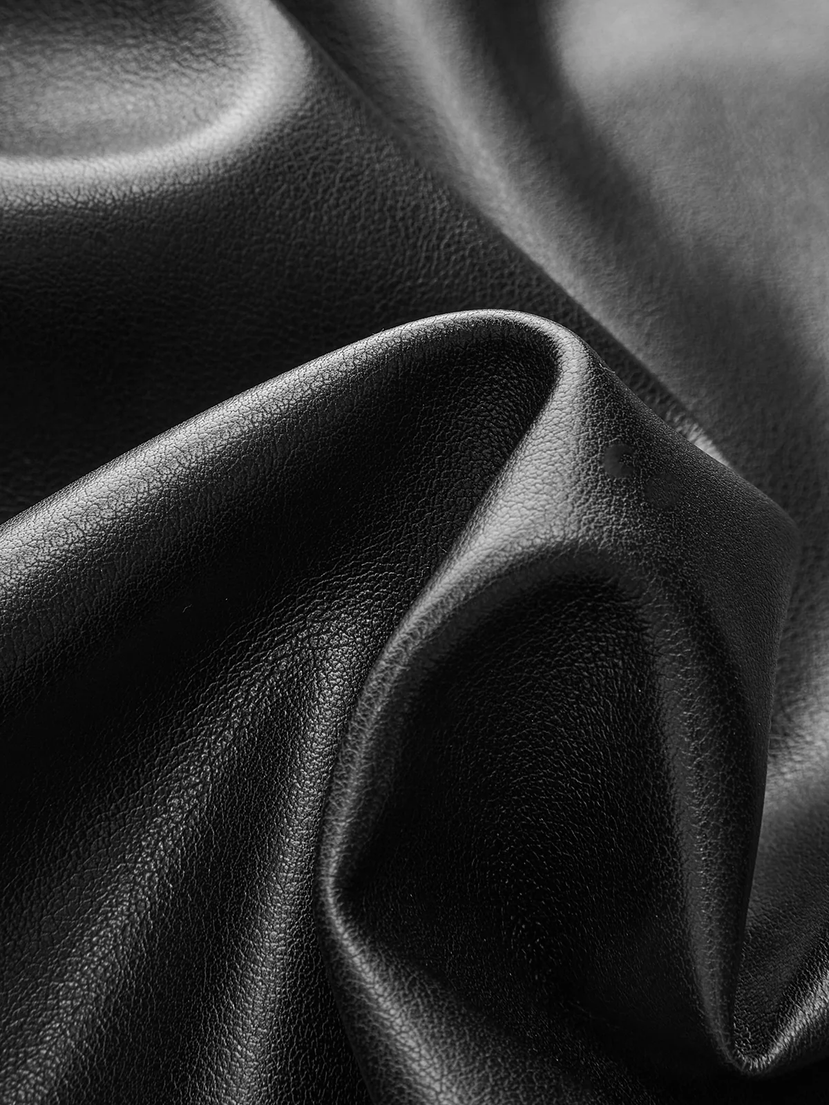 PU Leather Panel Long Sleeve Knit Dress - Wholesalesil