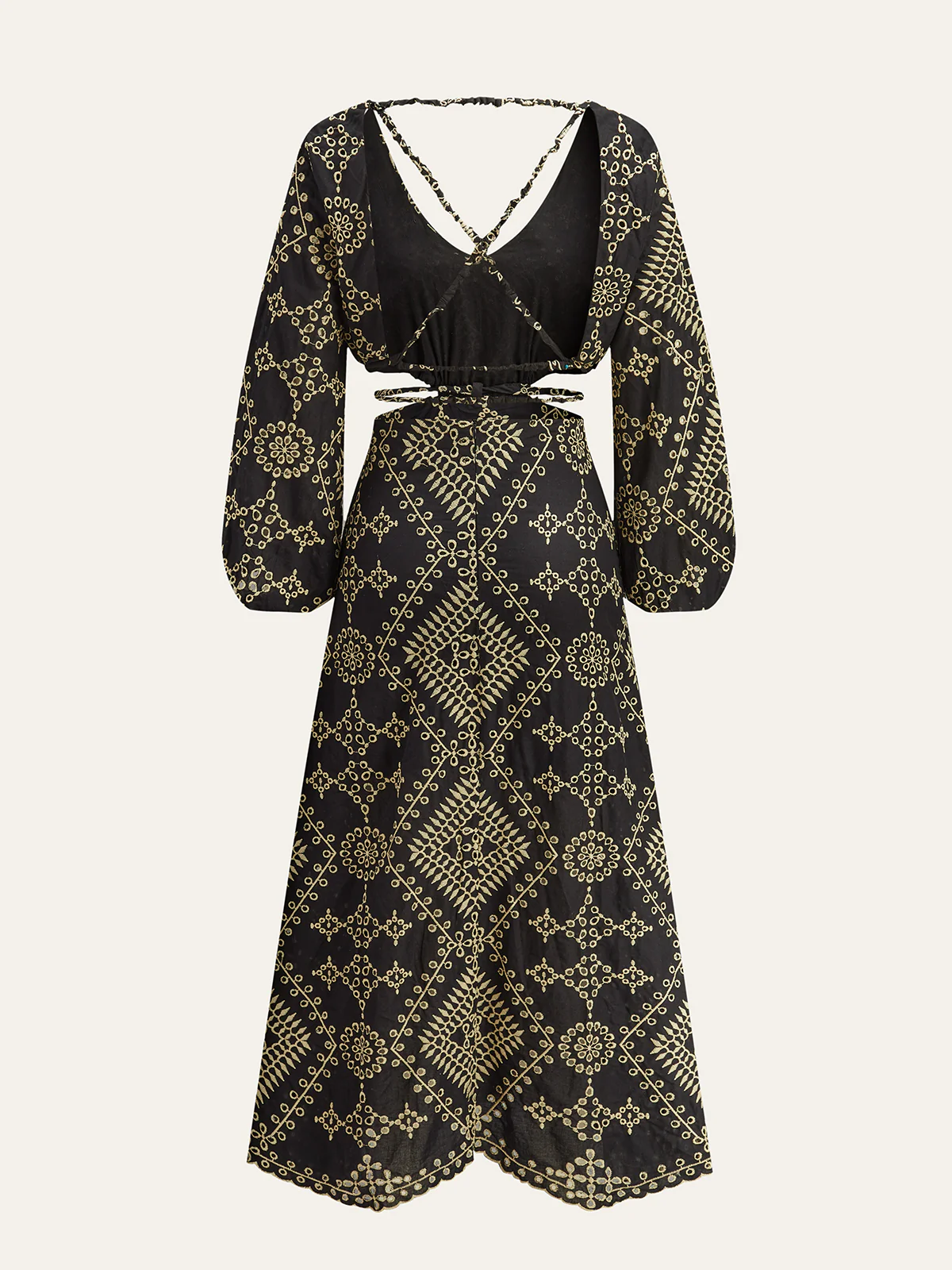 Embroidered Cut-out Maxi Dress - Wholesalesil