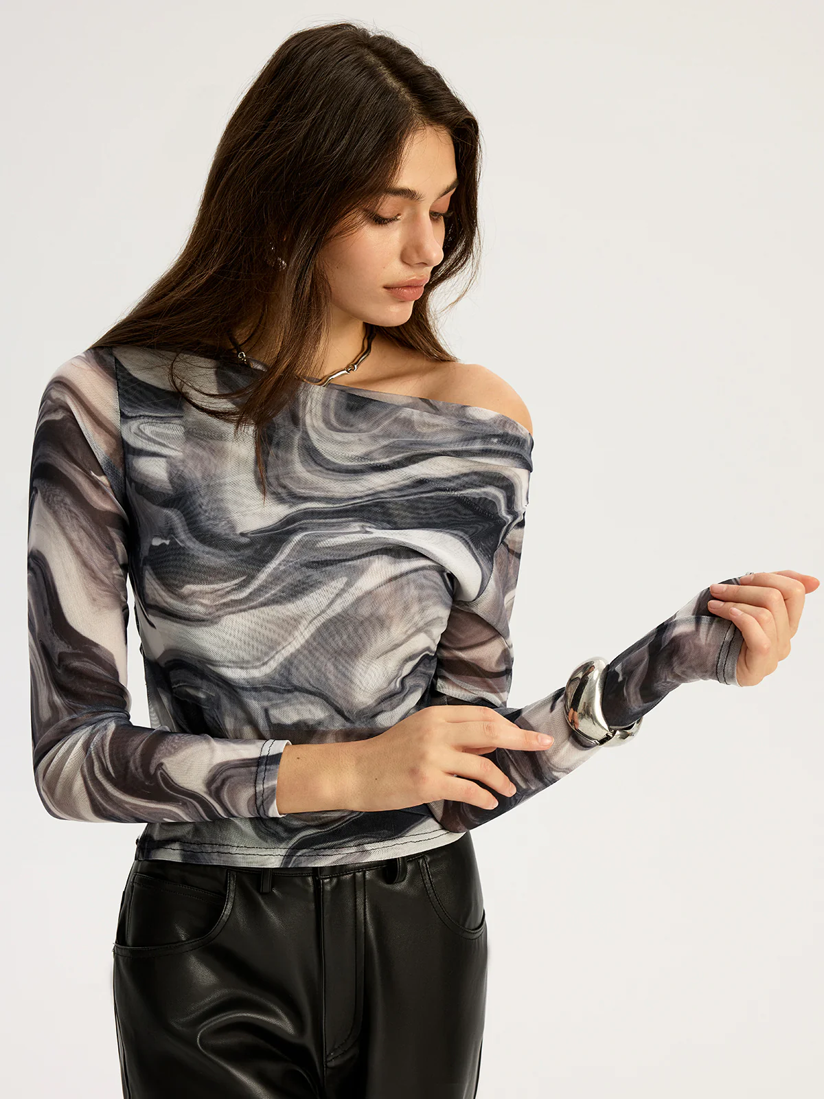 Stormy Mesh Off Shoulder Top - Wholesalesil