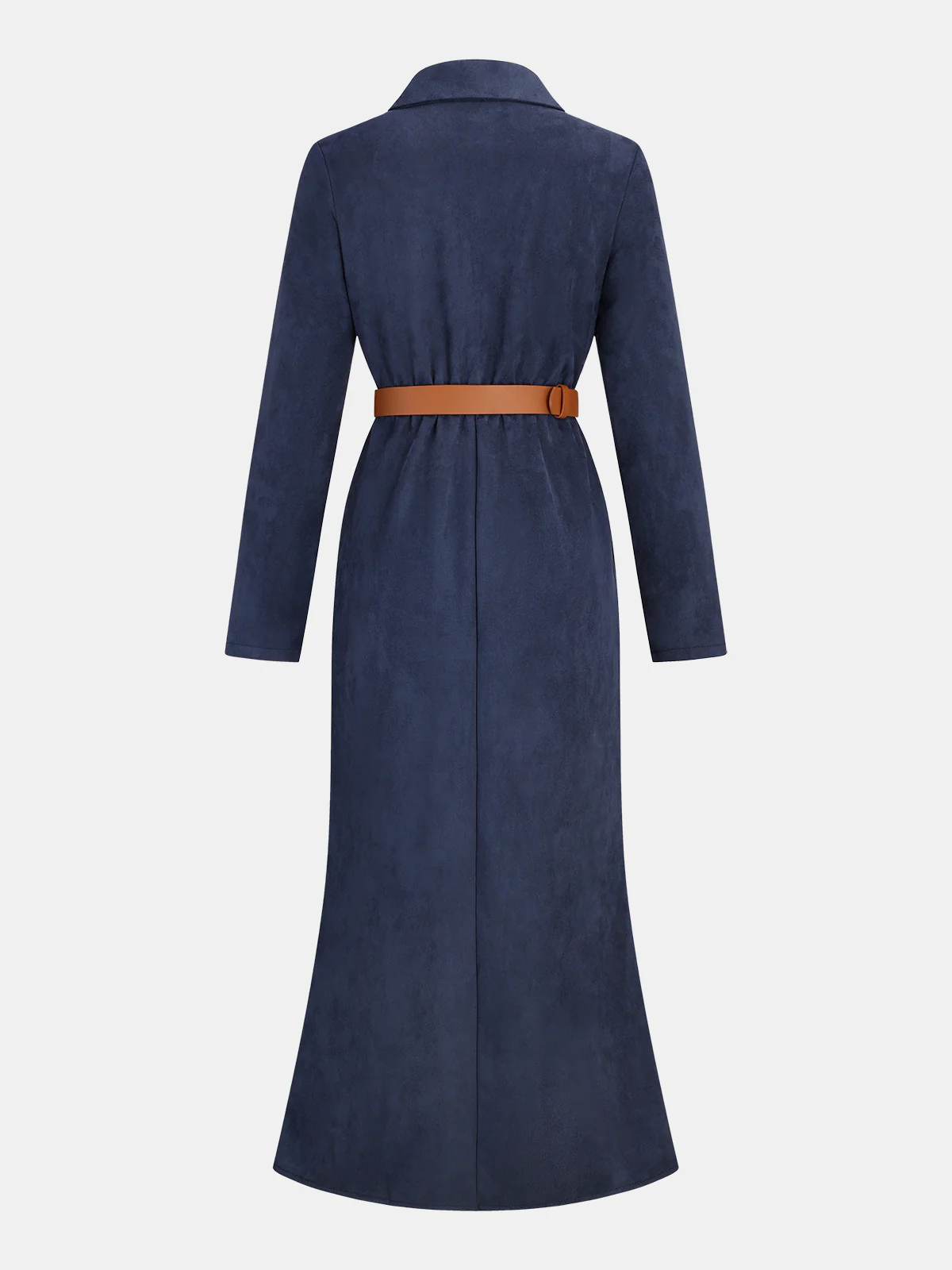 Belted Suede Effect Shirt Dress - Wholesalesil