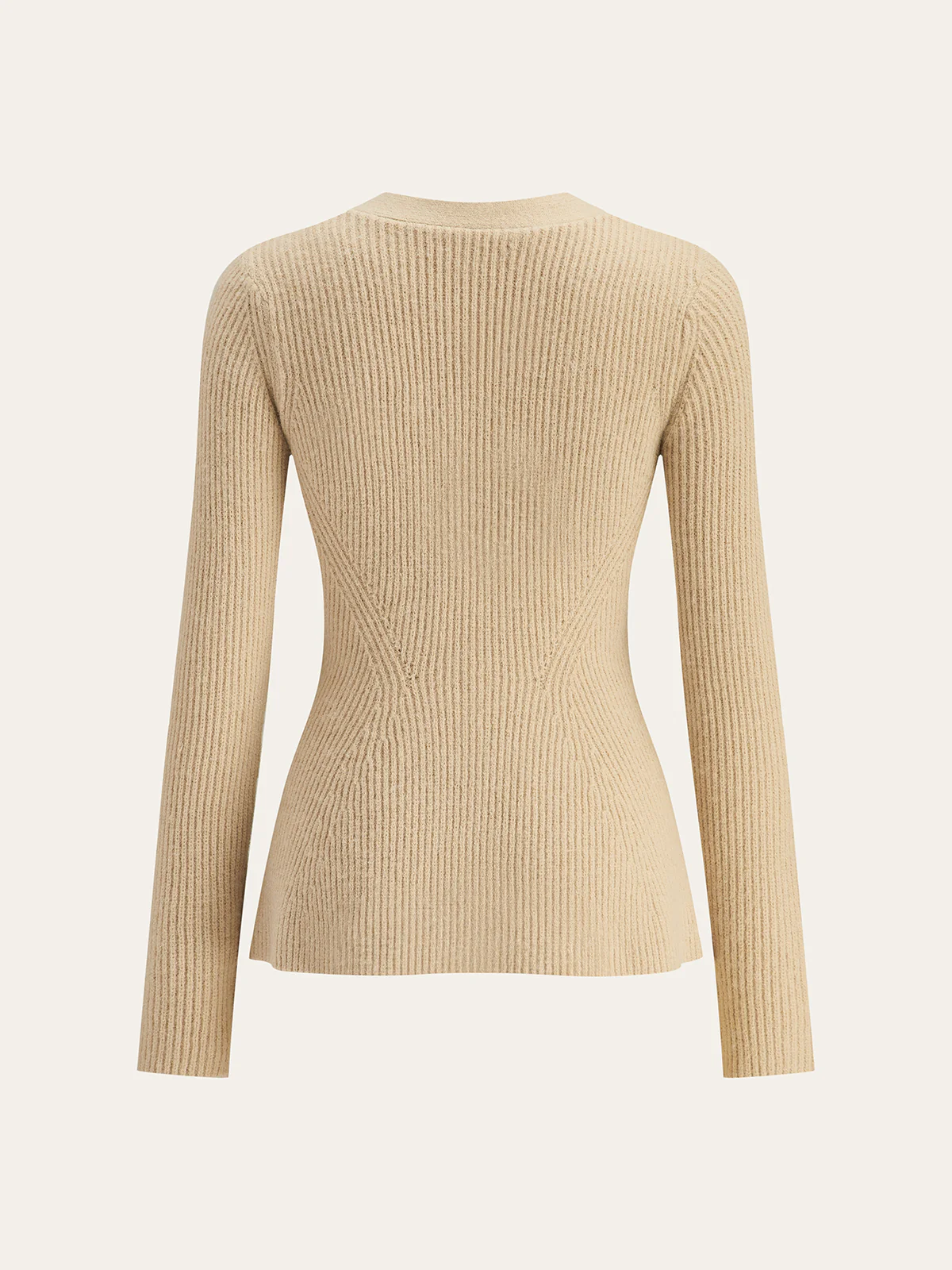 V-Neck Button Ribbed Cardigan - Wholesalesil