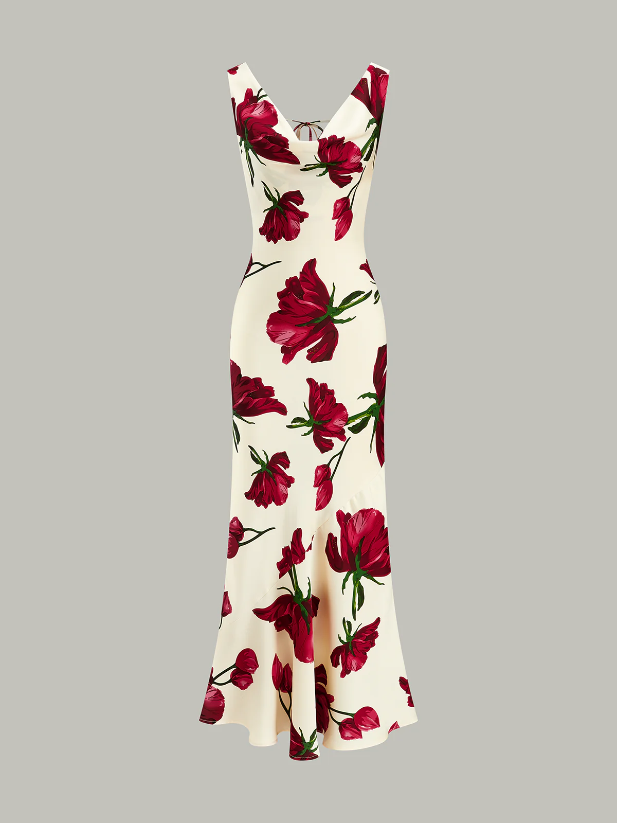 Tie-Back Floral Print Midi Dress - Wholesalesil