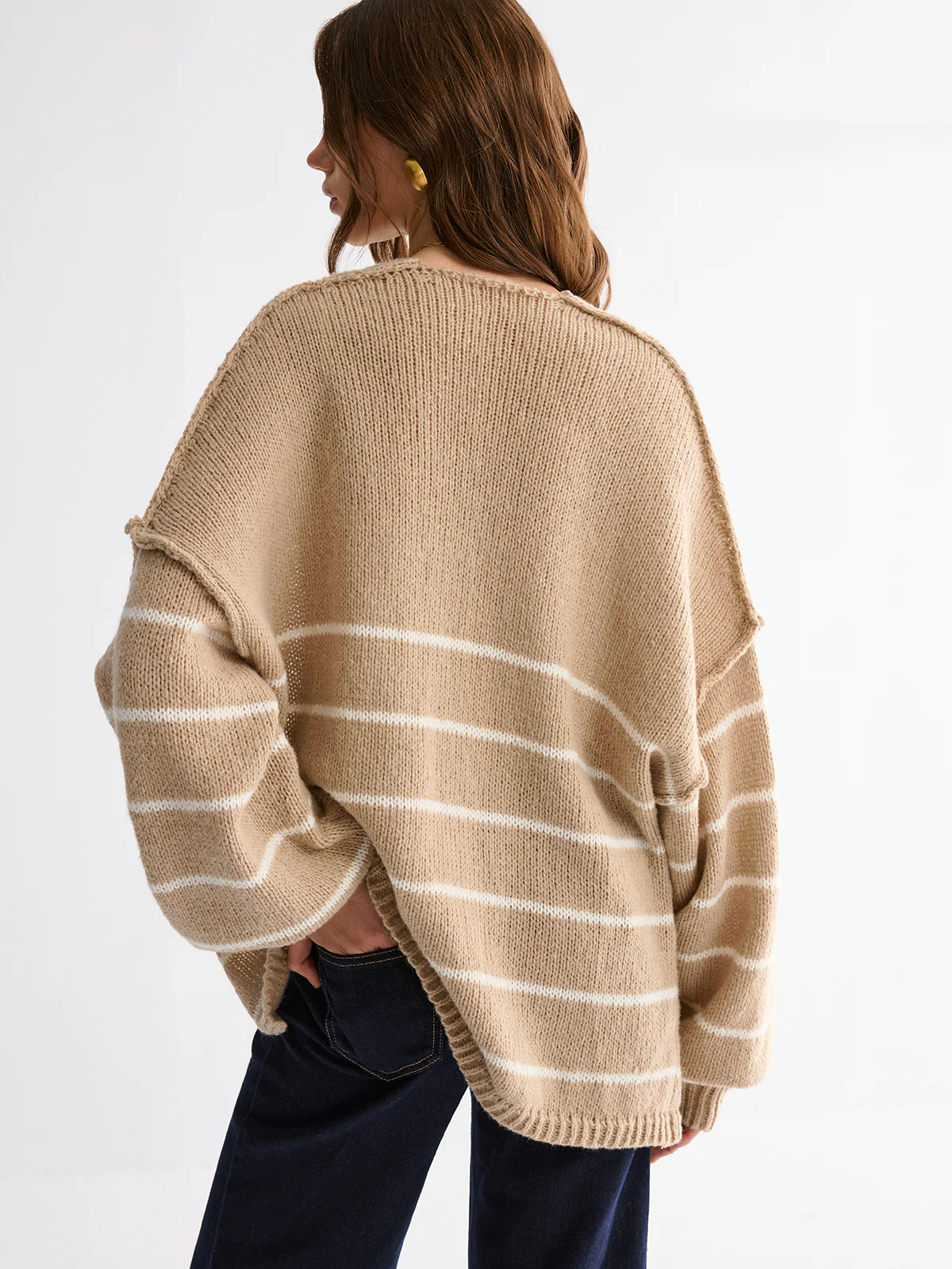 Brushed Striped Cardigan - Wholesalesil