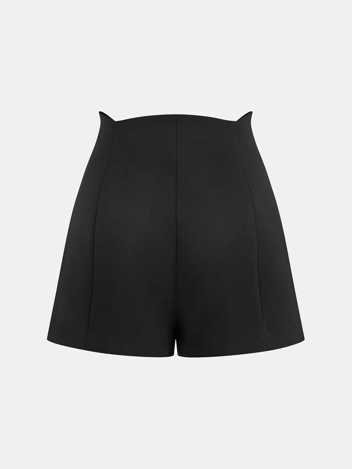 Metal Detail High-Waist Shorts - Wholesalesil