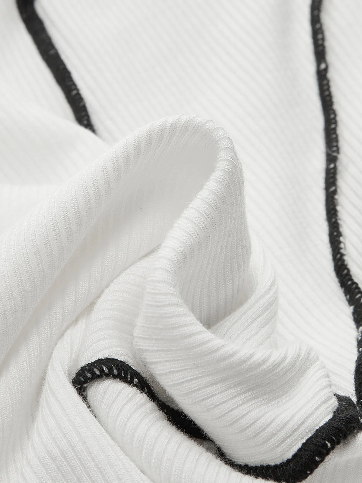 Contrast Stitch Round Neck Long-sleeve Top - Wholesalesil