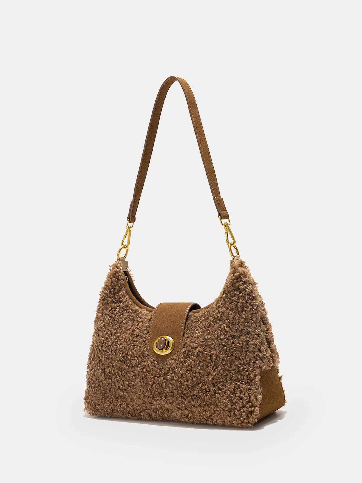 Faux Shearling Hobo Bag - Wholesalesil