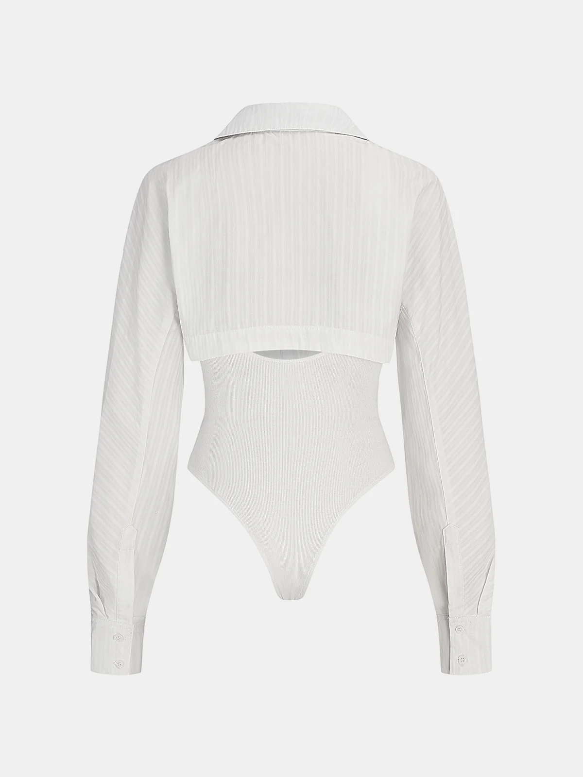 2 in 1 Collared Cotton-Blend Bodysuit - Wholesalesil