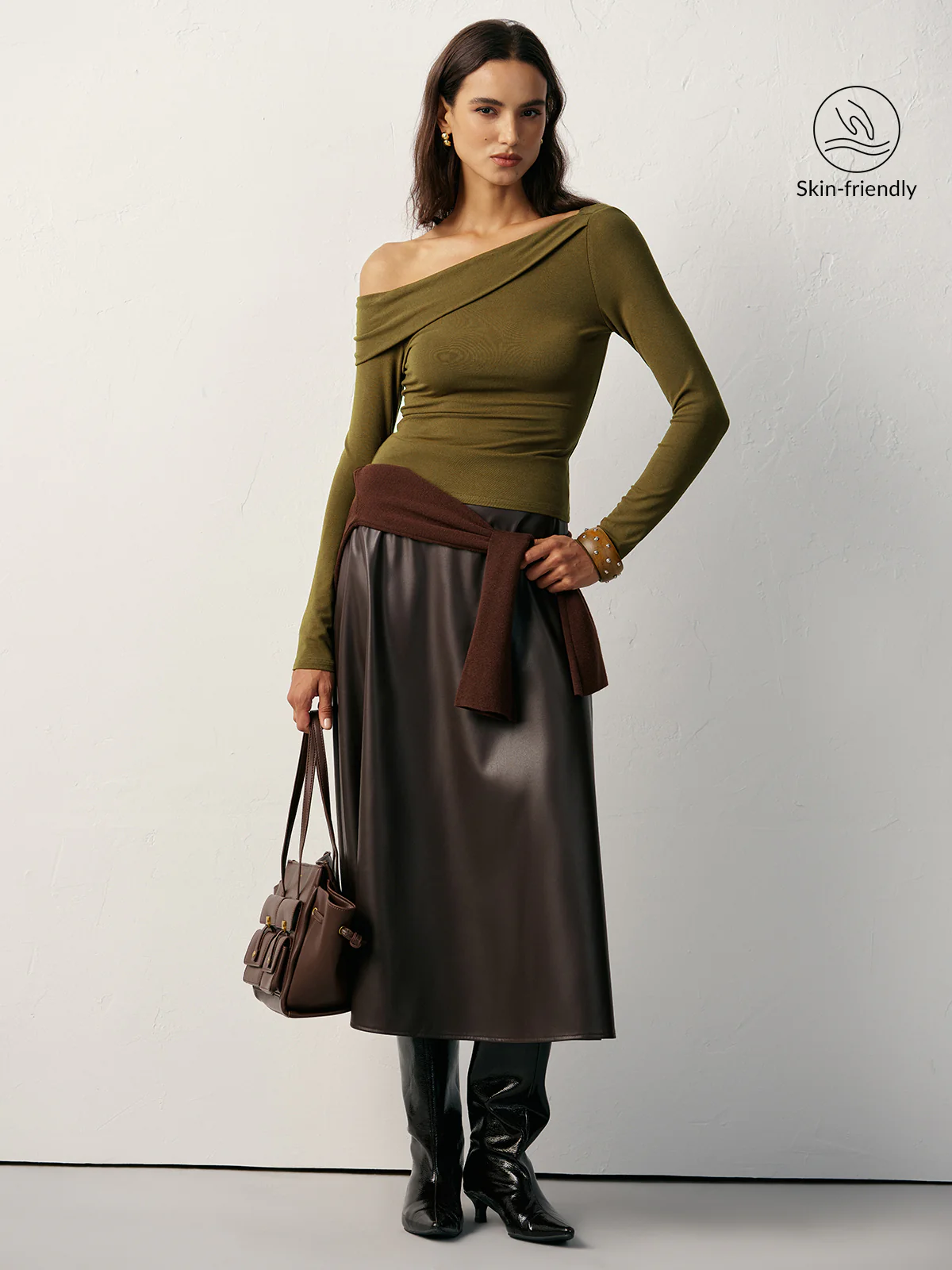 One-Shoulder Long Sleeve T-Shirt - Wholesalesil