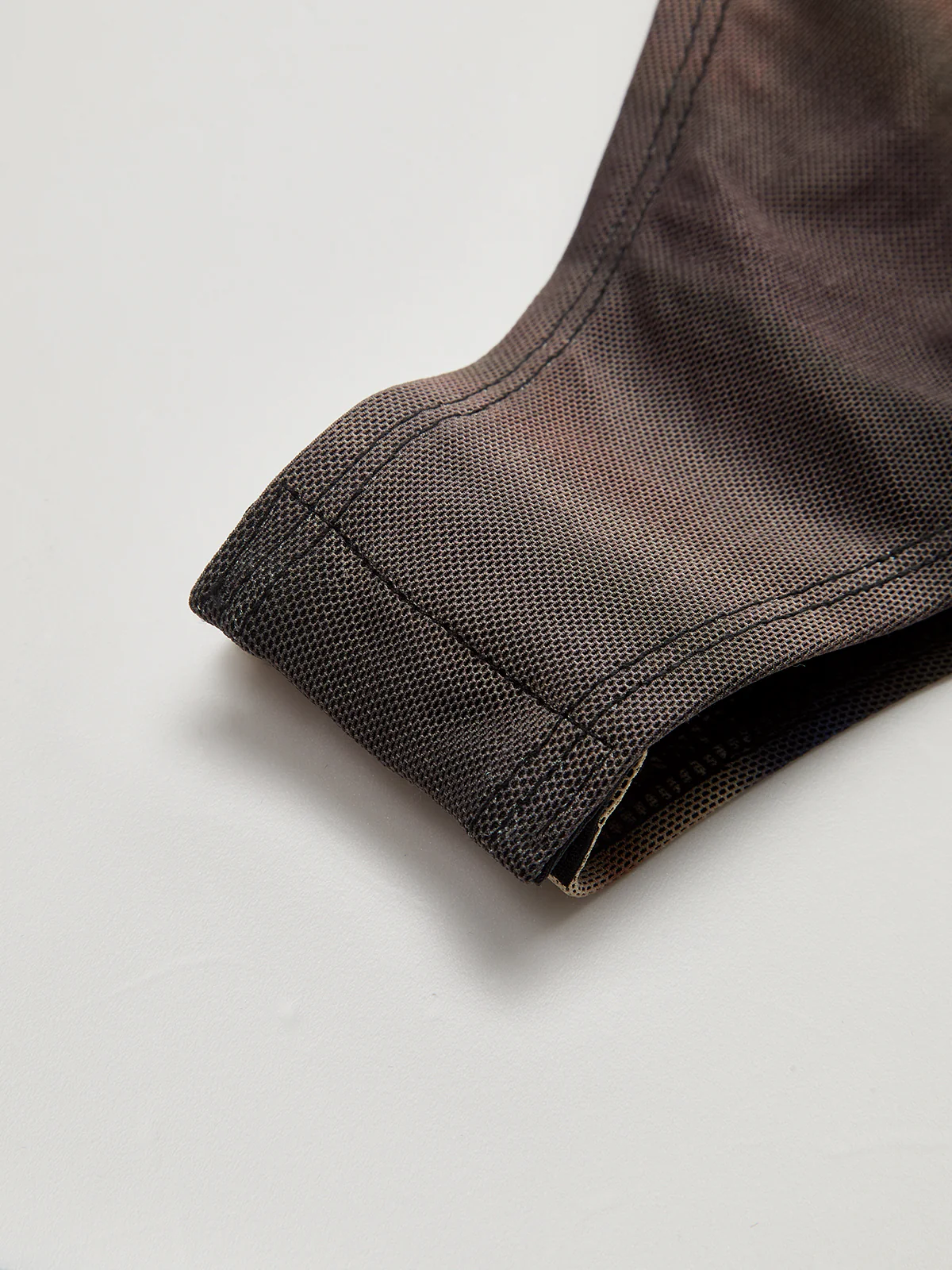 Mock Neck Abstract Print Mesh Bodysuit - Wholesalesil