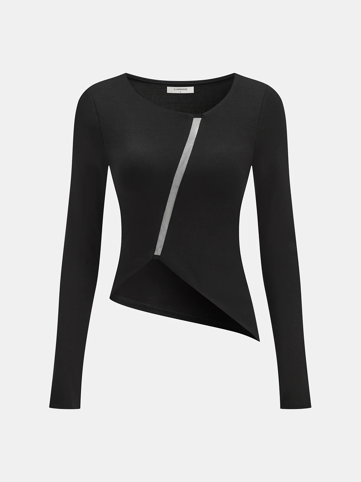 Bra-free Asymmetrical Round Neck Shirt - Wholesalesil