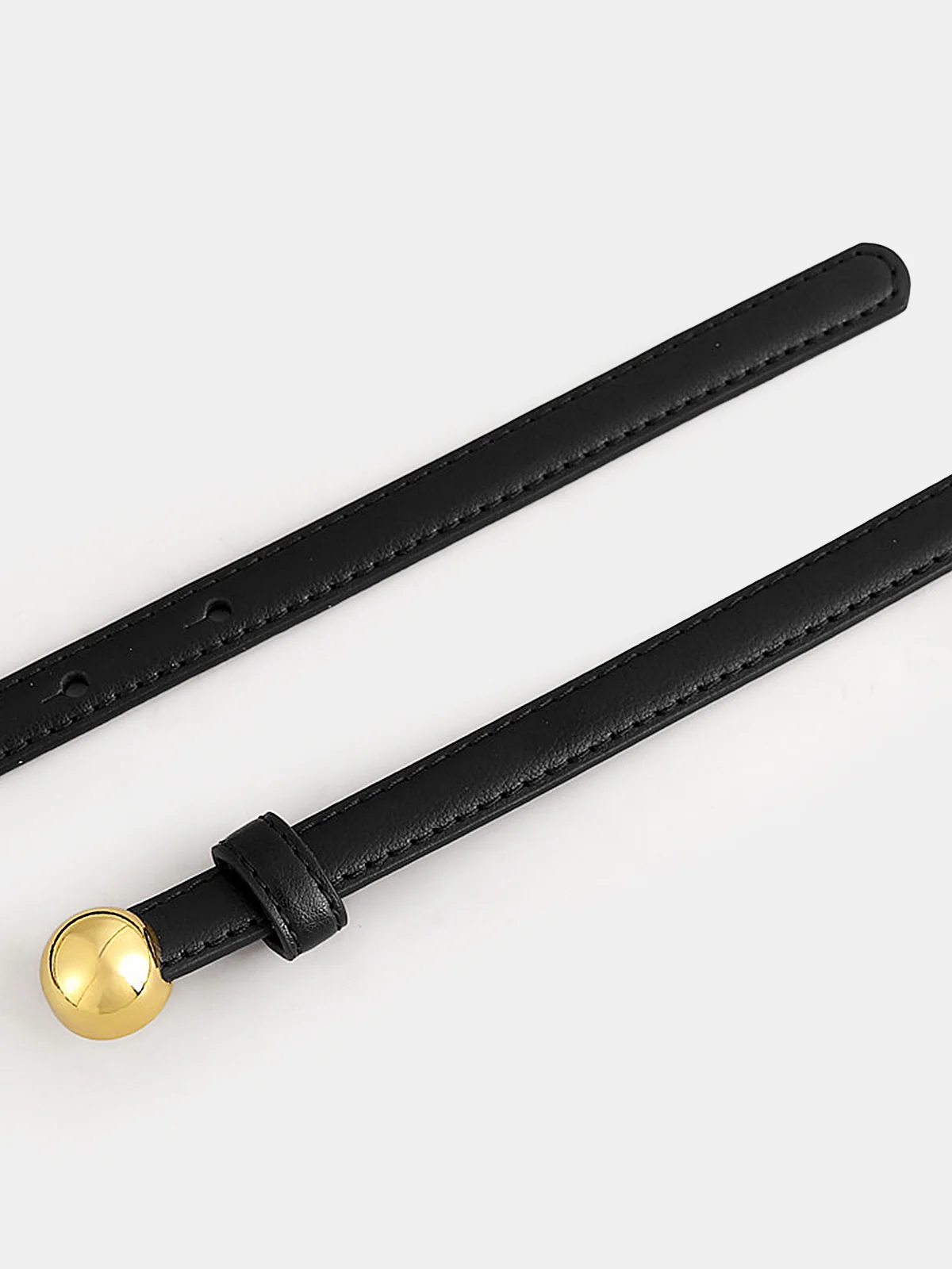 Ball Buckle Thin Belt - Wholesalesil