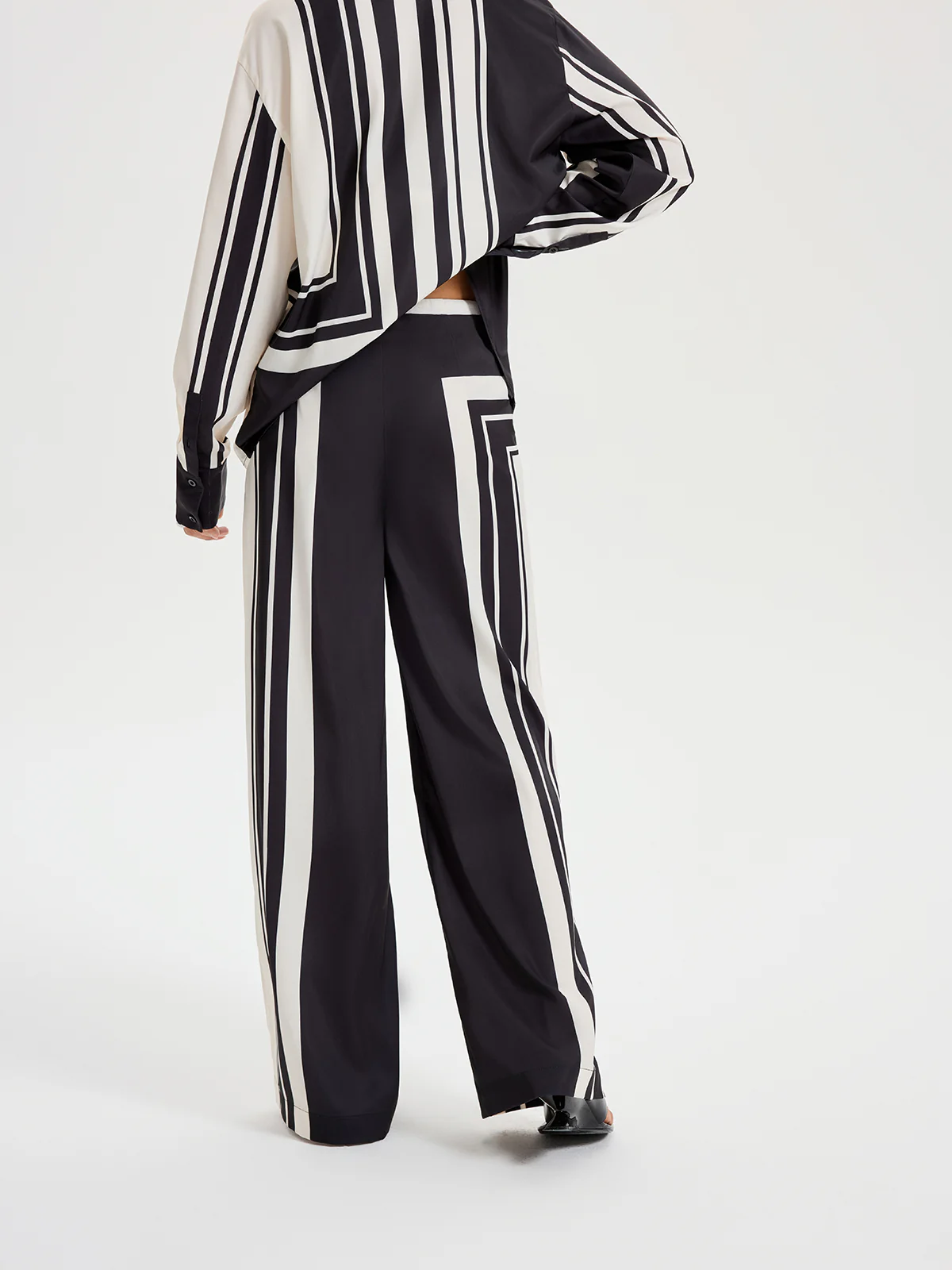 Contrast Striped Mid-Waist Wide-Leg Pants - Wholesalesil