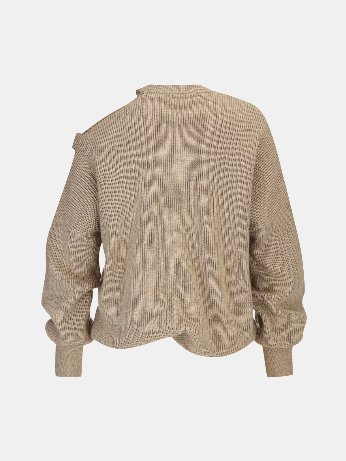 Asymmetric Cut-Out Shoulder Sweater - Wholesalesil