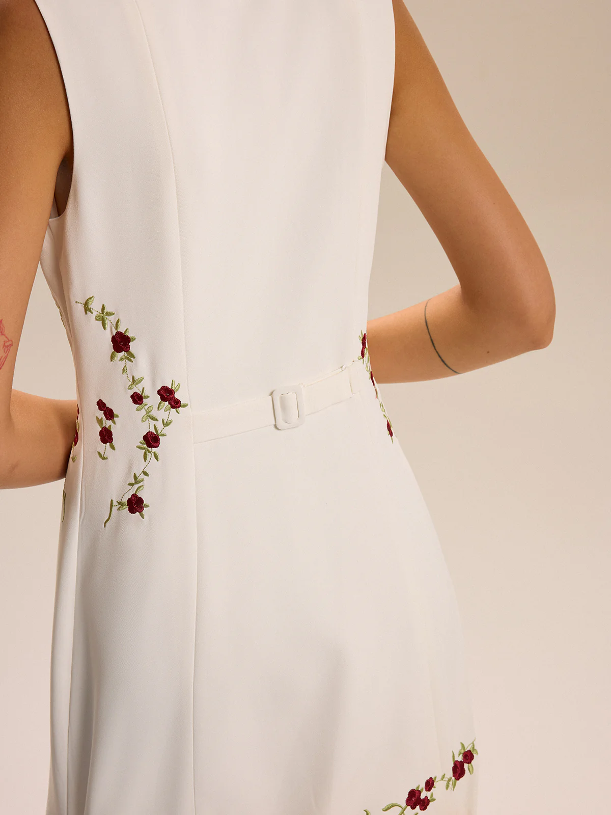 Embroidered Floral Mini Dress - Wholesalesil