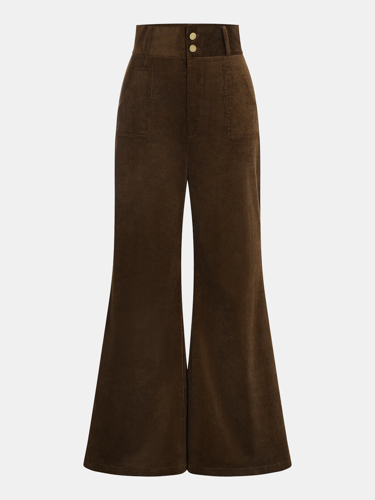 High-Waist Corduroy Flare Pants - Wholesalesil