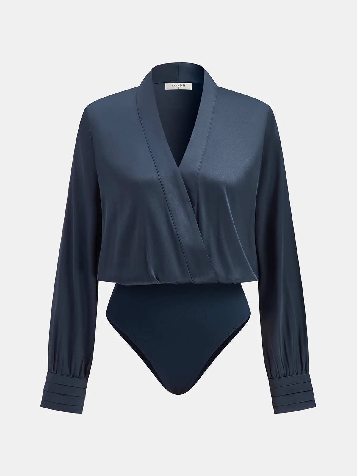 Satin V-neck Bodysuit - Wholesalesil