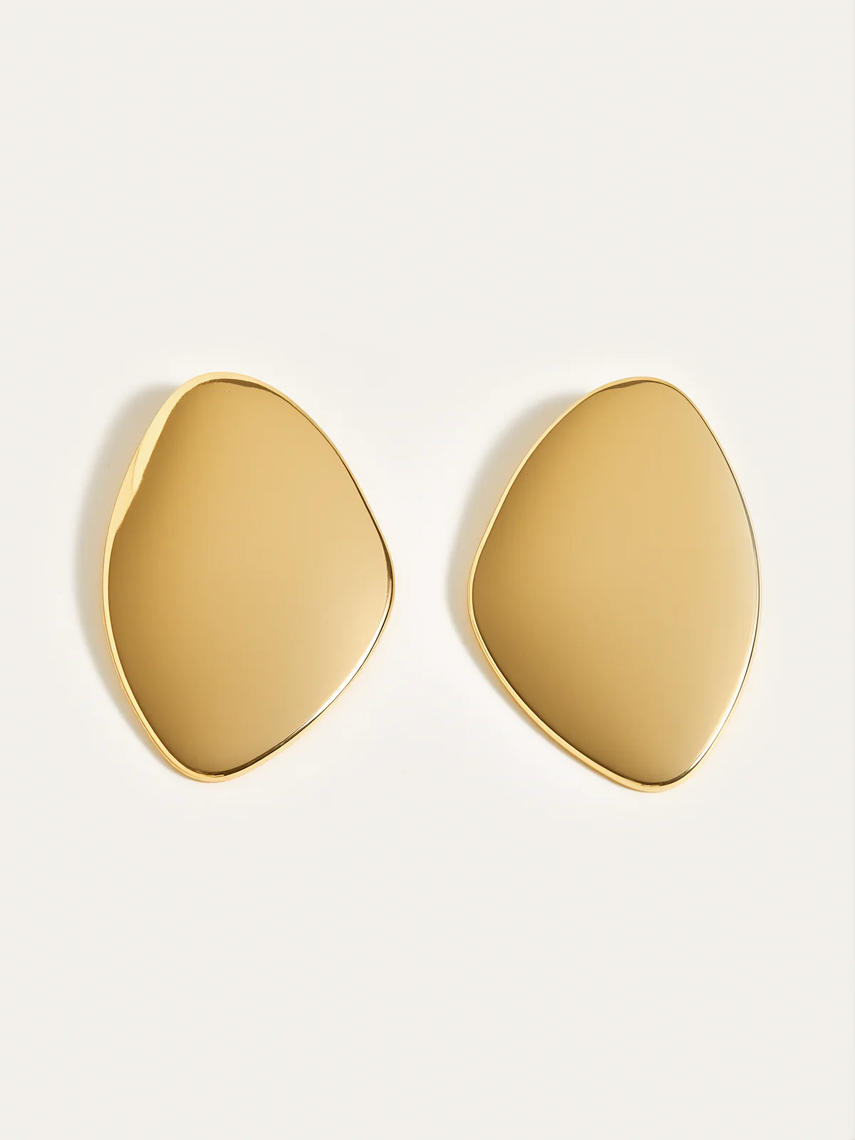 Golden Irregular  Smooth Earrings - Wholesalesil