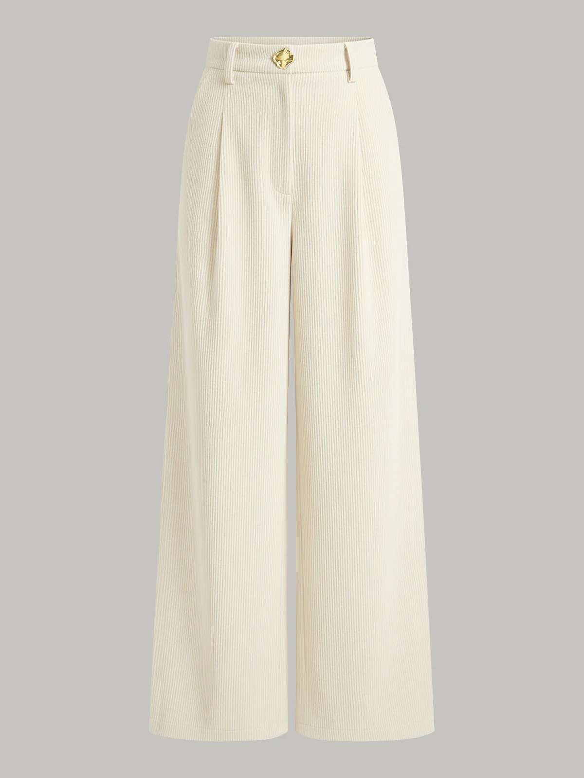 Corduroy Wide-Leg Pleated Pants - Wholesalesil