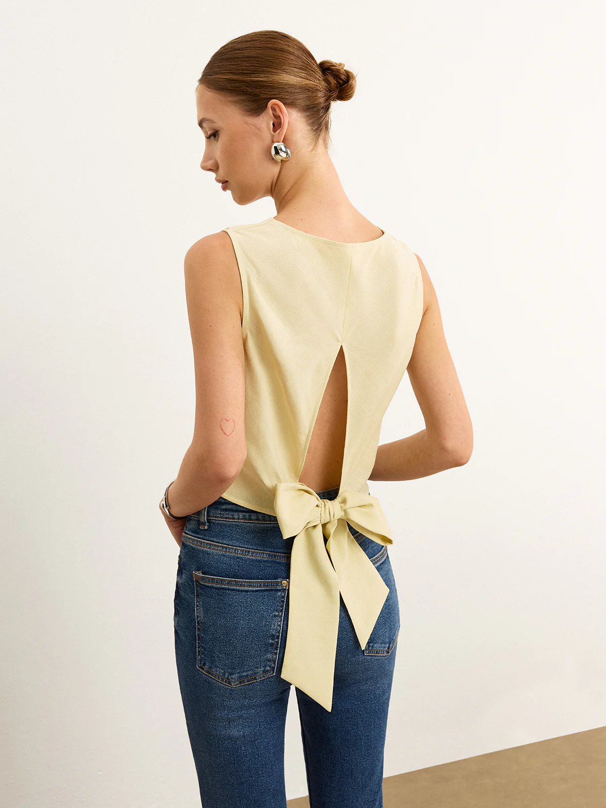 Tie-Back Bow Tank Top - Wholesalesil
