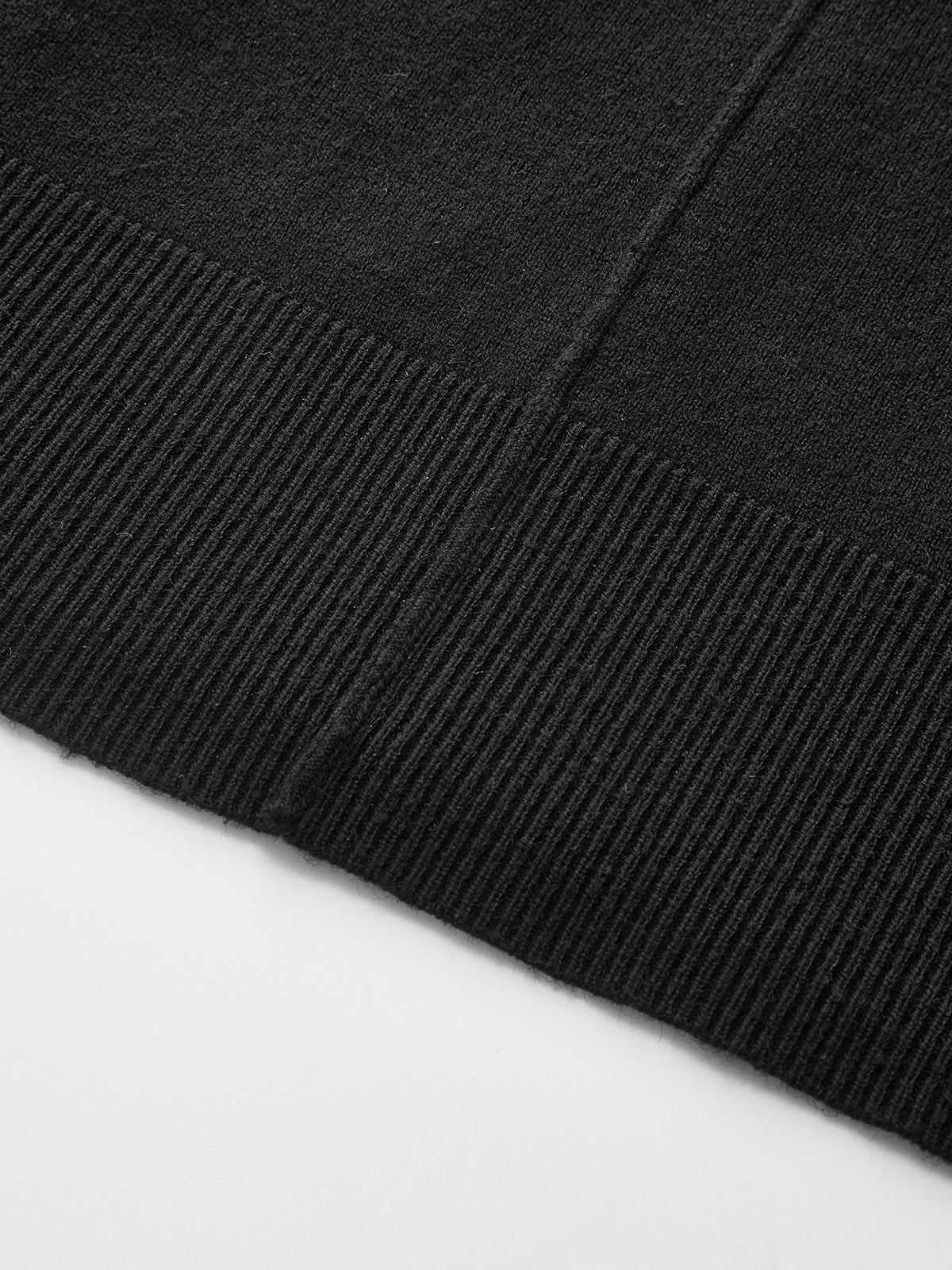 Contrast Pleated Cuff Mock Neck Sweater - Wholesalesil