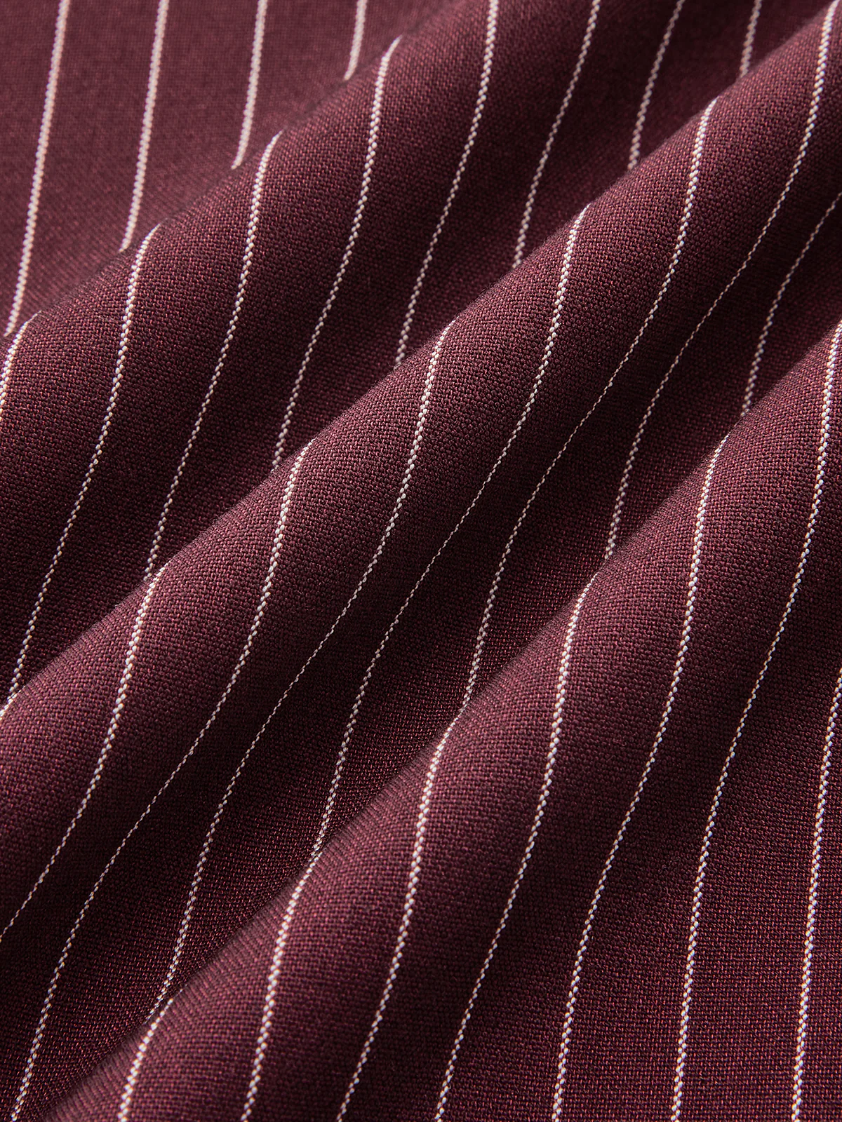 Asymmetric Waistband Pinstripe Wide-Leg Pants - Wholesalesil