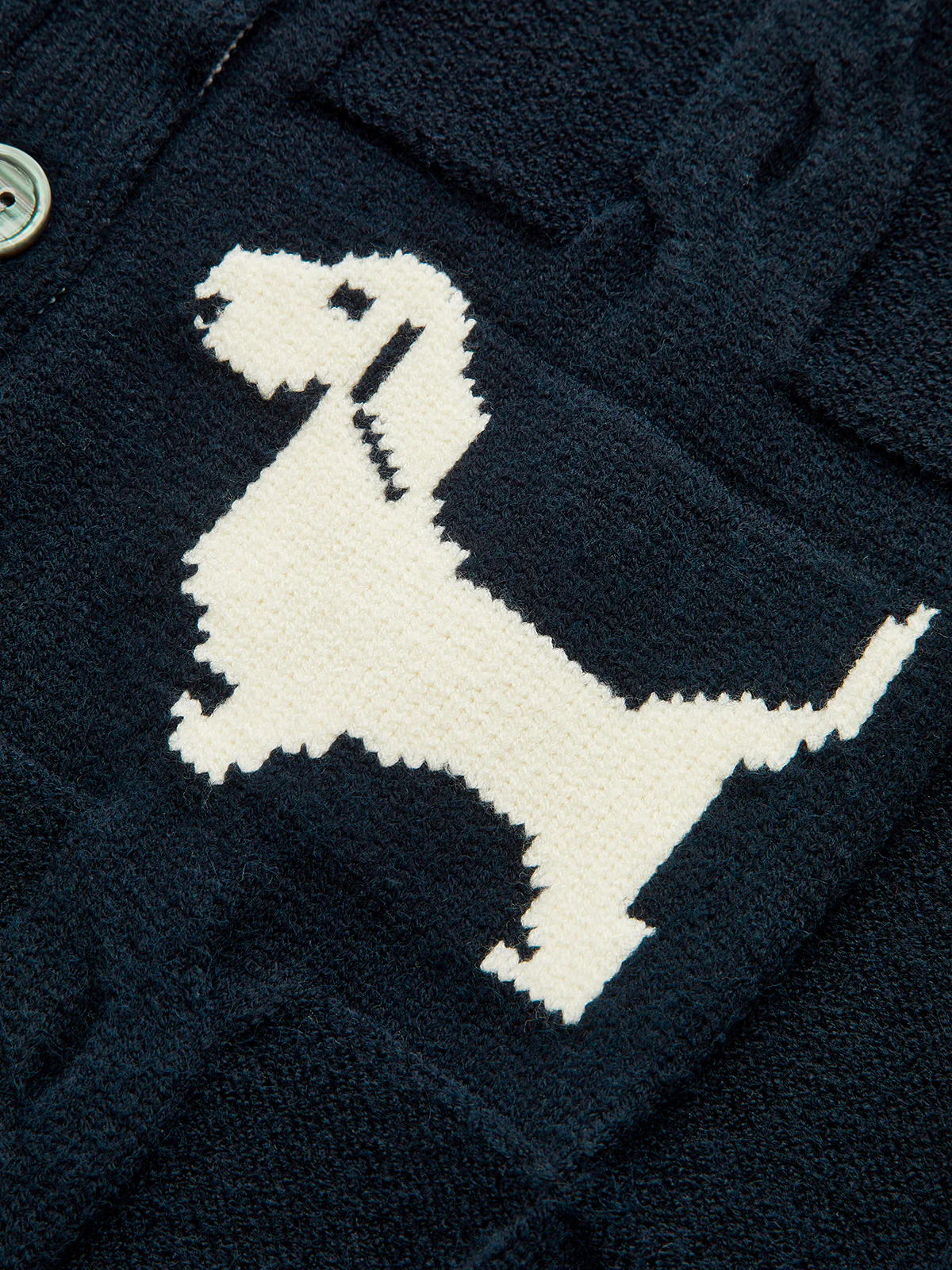 Dog Pattern Cable Knit Cardigan - Wholesalesil
