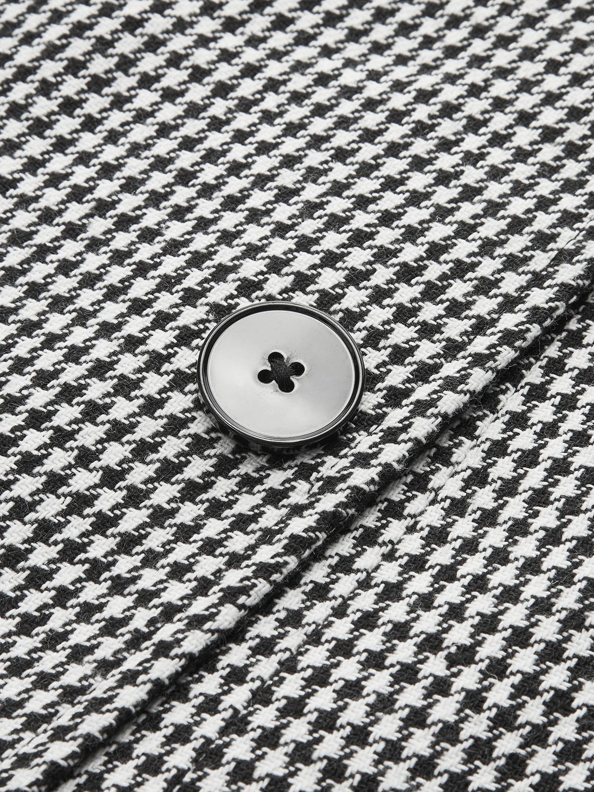 Houndstooth Tweed Double-Breasted Mini Skirt - Wholesalesil