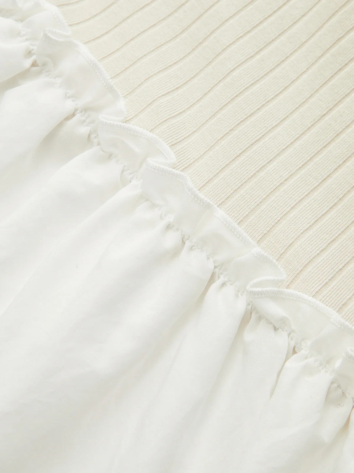 Bell Sleeve Contrast Panel Ribbed Maxi Dress - Wholesalesil