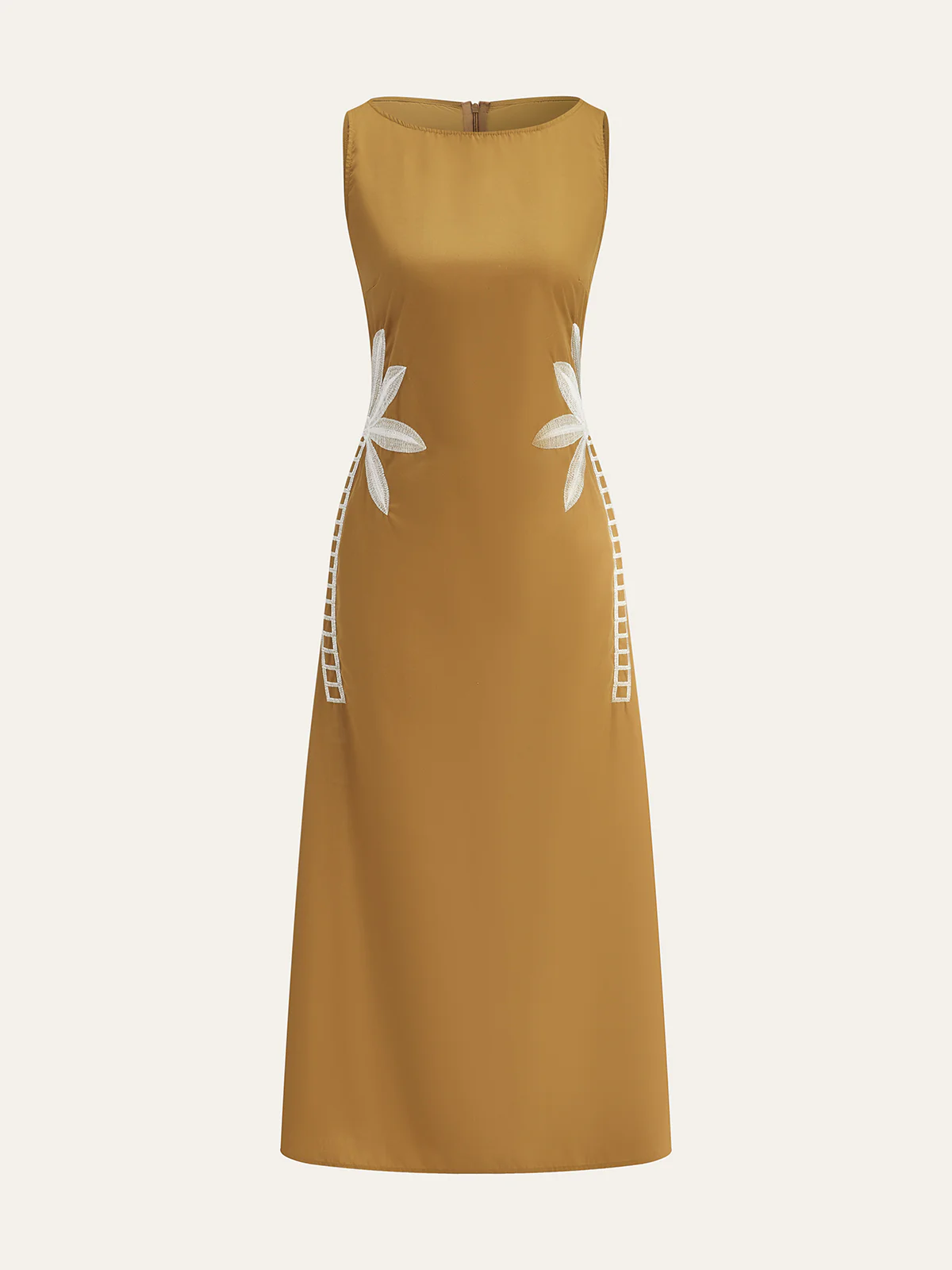 Embroidered Sleeveless Dress - Wholesalesil