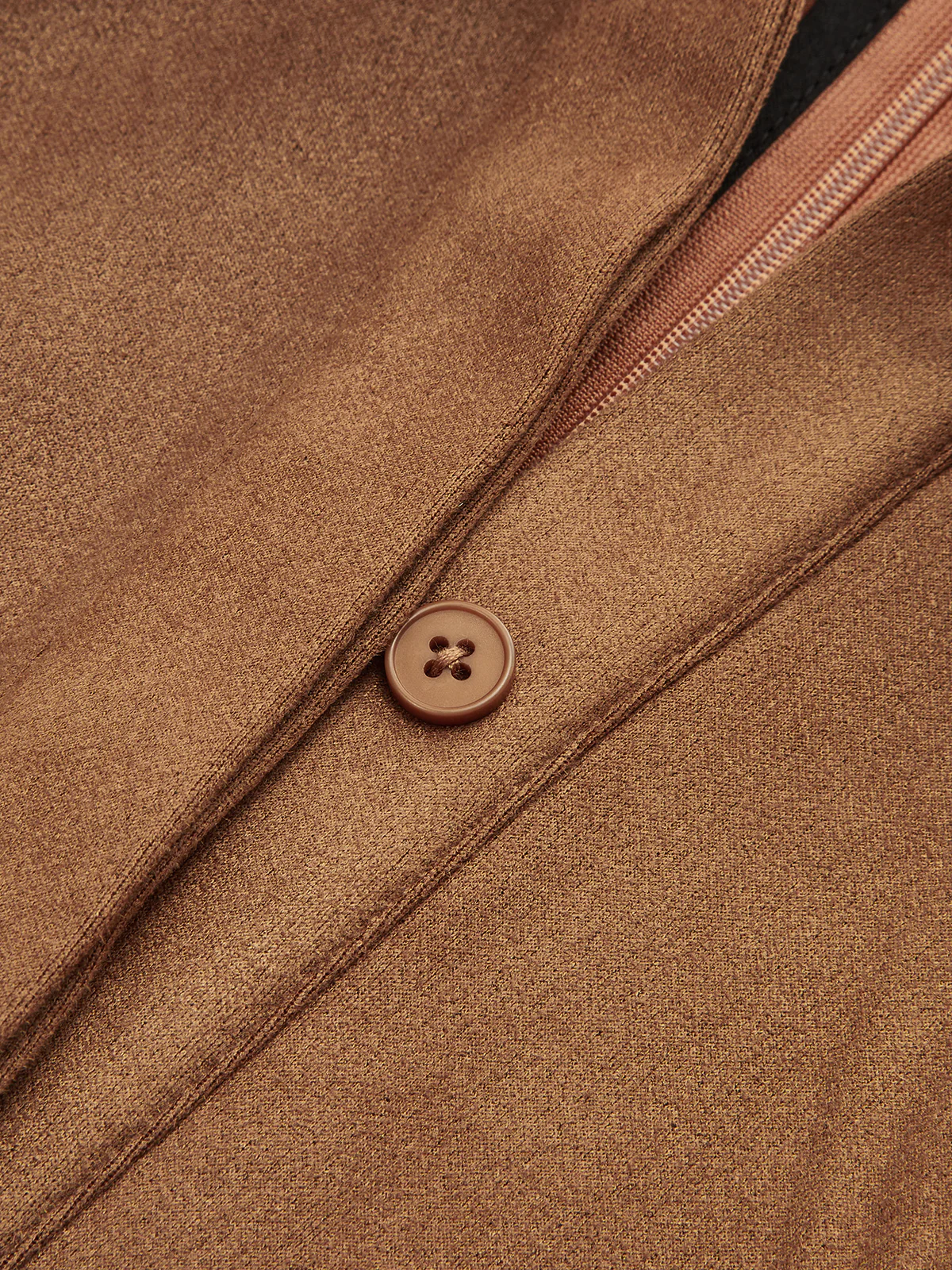 Flared Hem Suede Effect Shirt Dress - Wholesalesil