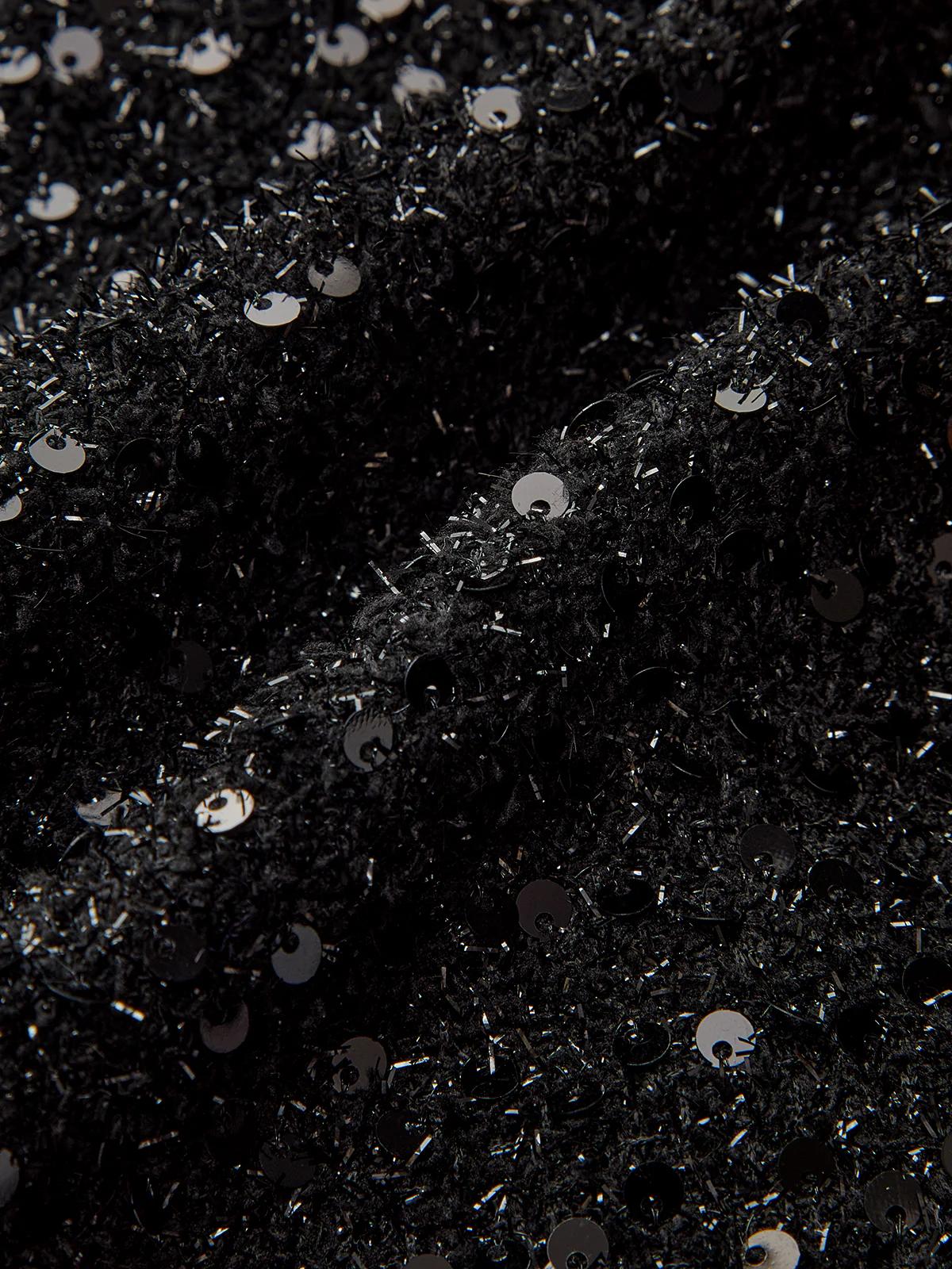 Bow Detail Sequined Tweed Cropped Jacket - Wholesalesil