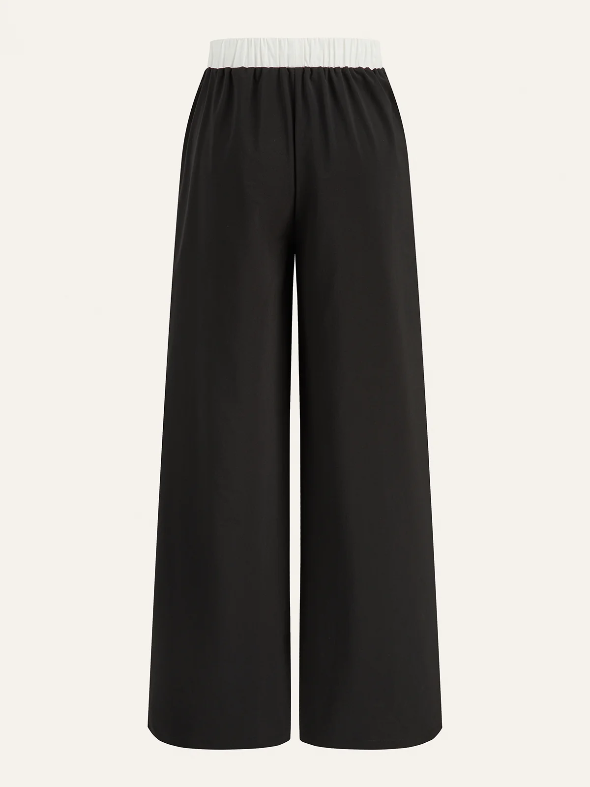 Contrast Waistband Drawstring Wide-Leg Pants - Wholesalesil