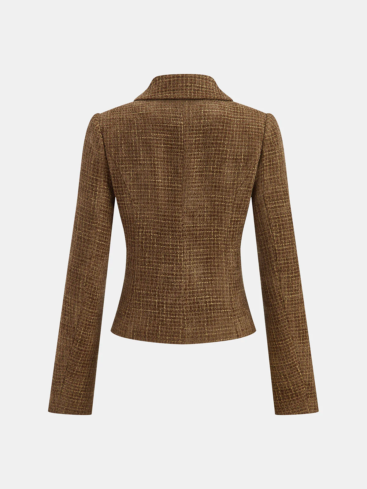 Scalloped Edge Tweed Lapel Jacket - Wholesalesil